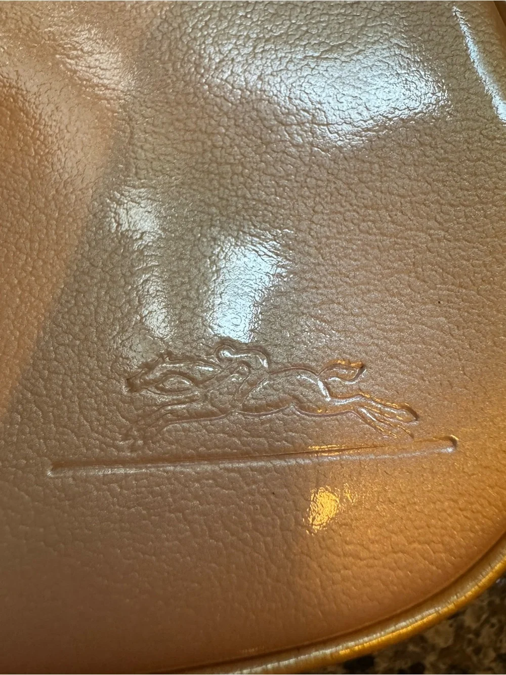 Vintage Longchamp French Gold and Brown Shoulder Bag